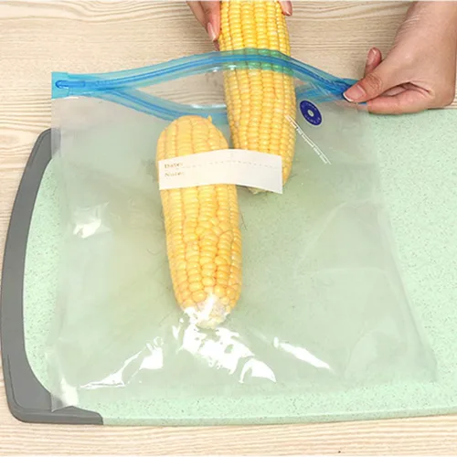 Vista 5 de Bolsa de vacío manual Succión Sello de alimentos Bolsa de almacenamiento Herramienta de compresión Bolsa de vacío Aire de succión