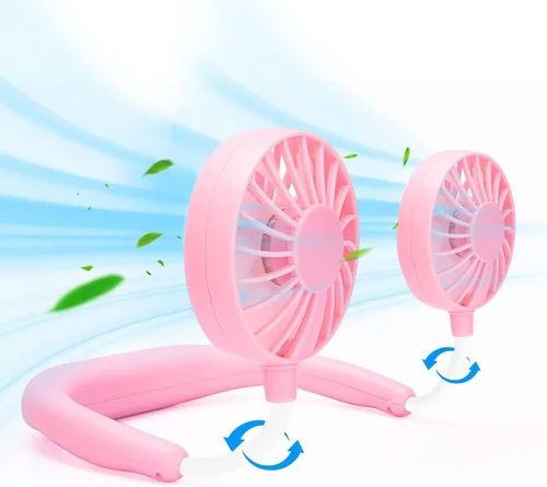Vista 15 de Ventilador de cuello portátil recargable, ventilador personal manos libres, mini USB, con banda para el cuello, ventilador deportivo de 3 Paquete