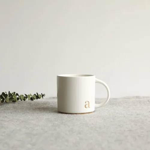 Vista 7 de COLLECTIVE HOME - Tazas de cerámica con monograma, tazas de café con inicial dorada de 15 onzas, elegantes tazas de té del alfabeto, elegante taza p