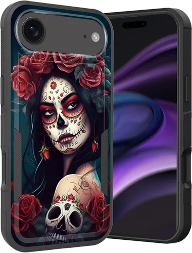Vista 233 de Funda para iPhone Air, doble capa híbrida resistente resistente a prueba de golpes de policarbonato duro + funda protectora de silicona suave