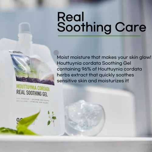 Vista 4 de daymellow Heartleaf - Gel calmante 96% Houttuynia Cordata Real 10.58fl.oz/10.58 oz, acné, calma, enrojecimiento, gel calmante facial coreano