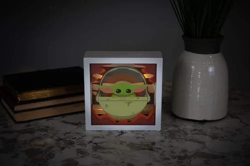 Vista 5 de Star Wars The Mandalorian, The Child - Mini caja de luz de sombra 3D 6 x 6 pulgadas