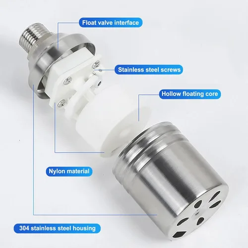 Vista 8 de Water Float Valve, Automatic Water Level Control Float Valve Stainless Steel For Water Tank Pool