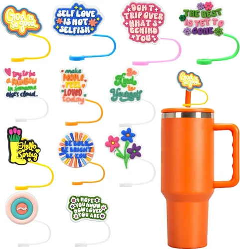 Vista 8 de 10 fundas para popotes de 7 a 0.315 in, compatibles con vasos Stanley de 40 onzas y 30 onzas, reutilizables