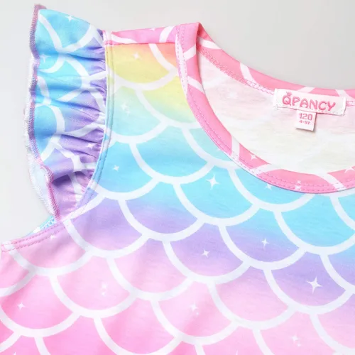 Vista 3 de QPANCY Camisones de princesa para niñas, camisón de algodón para dormir, pijama para niños