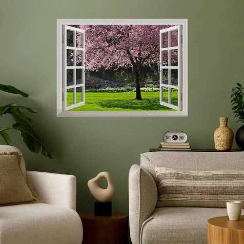 Vista 32 de wall26 Vinilo mural de pared extraíble – ANSE Lazio Beach en la isla Praslin en Seychelles - Decoración de pared creativa de ventana – 24 x 32