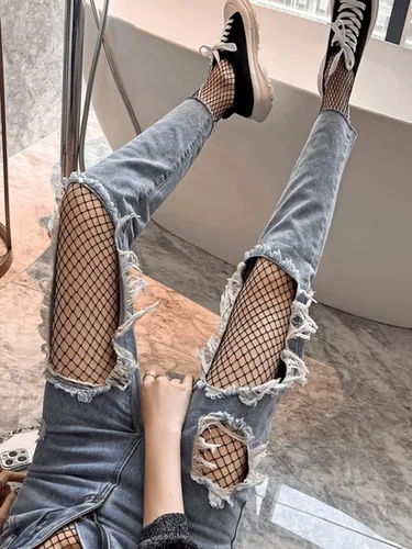 Vista 2 de SHENHE Women's 1pc Sheer Mesh Pattern Tights High Waist Fashionable Sexy Streetwear Fishnet Stockings