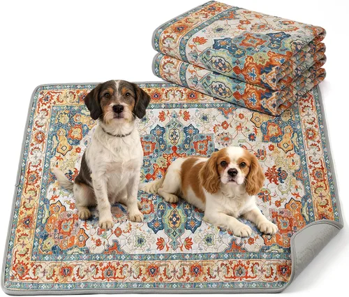 Vista 10 de NOYAL Almohadillas bohemias lavables para orina de perro, superabsorbentes, reutilizables, con estampados elegantes, 100% impermeables, a prueba