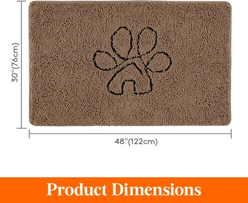 Vista 2 de Lifewit Tapete de felpilla para interiores, atrapa el barro y el agua, tapetes antideslizantes de perfil bajo para zapatos fangosos o patas