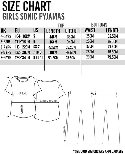 Vista 7 de Sonic The Hedgehog Pijama para niñas, color rosa y pijama largo, Rosado