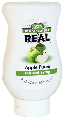 Vista 2 de Crisp Apple Reàl - Jarabe con infusión de puré de manzana, botella exprimible de 16.9 onzas líquidas (paquete de 1)