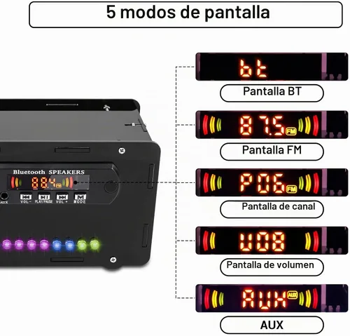Vista 4 de Kit de altavoces DIY compatible con Bluetooth, kit de práctica de soldadura de radio FM DIY USB amplificador de sonido para el hogar control remoto