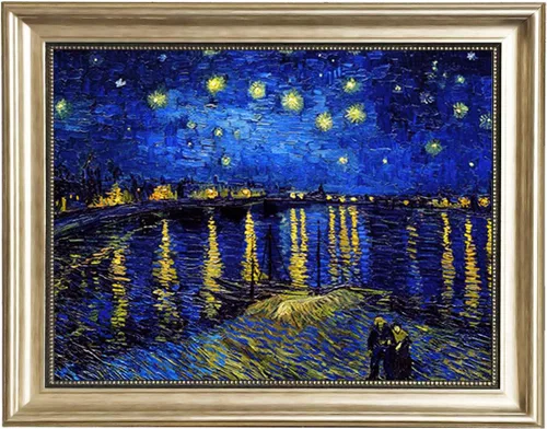 Vista 44 de ELITEAART- La noche estrellada por Vincent Van Gogh, pintura al óleo, reproducción de pintura al óleo, impresión en lienzo giclée, tamaño marcado