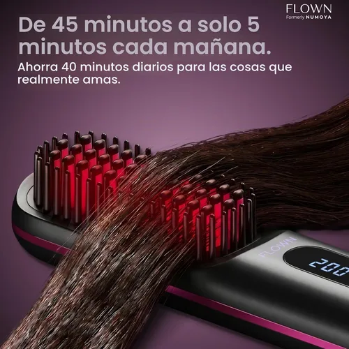 Vista 8 de Flown® Original Go Brush PRO - Cepillo térmico sin daños Cargador USB-C Negro