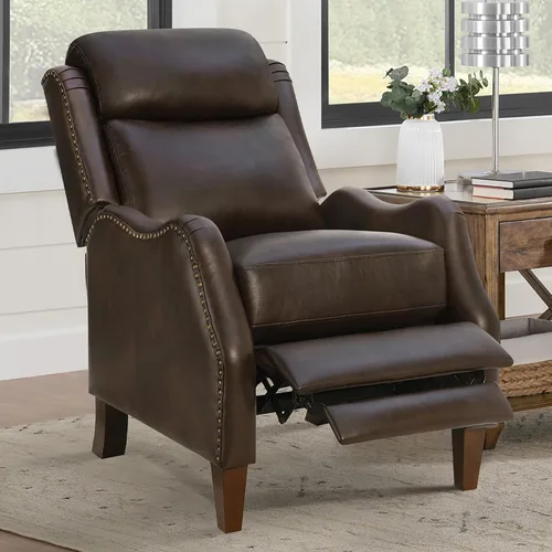 Vista 2 de KISLOT Sillón reclinable de cuero sintético con decoración de remaches, sofá individual para sala de estar y dormitorio