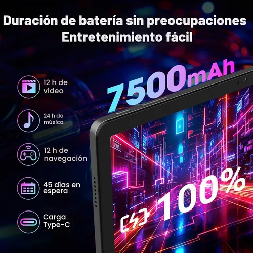 Vista 2 de DigiLand Tableta Android 14 2025 de 11 pulgadas para juegos MediaTek Helio G99 Octa-Core FHD 1920 * 1200 Pantalla Android Tablet 14GB RAM+128GB