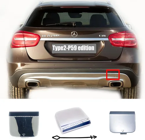 Vista 7 de Cubierta de remolque trasera para Mercedes Benz GLA X156 FL 17-20 Fit GLA180 GLA200 GLA220 GLA250 GLA45 2017 2018 2019 2020 Tapa de gancho