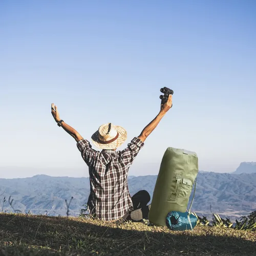 Vista 4 de BaHoki Essentials Bolsa de lona de lona resistente con carga superior para el mar, bolsas de viaje de carga verde militar, forro polar verde