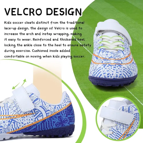 Vista 4 de CBUSTER Zapatos de fútbol para niños, zapatos de fútbol para niñas