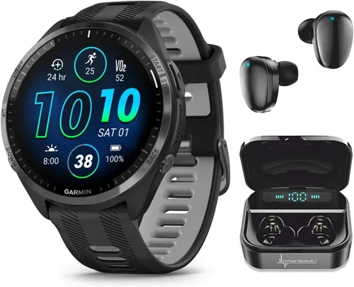 Vista 9 de Garmin Forerunner 965 Premium Reloj inteligente para correr y triatlón de 47 mm con pantalla táctil AMOLED, bisel de titanio DLC gris carbón