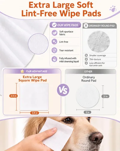 Vista 6 de Toallitas para ojos de mascotas envueltas individualmente