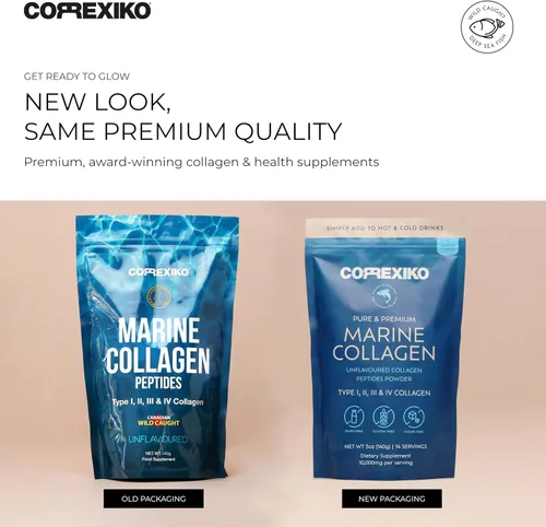 Vista 4 de CORREXIKO Suplemento en polvo de colágeno marino sin sabor – 10,000 mg de péptidos de colágeno doblemente hidrolizados por porción – formulado