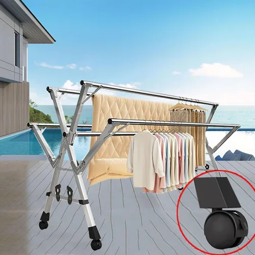 Vista 4 de Foldable Portable Clothes Drying Rack, 79Ft Stainless Steel Garment Dryer for Indoor & Outdoor Use, Space-Saving Adjustable Laundry Rack