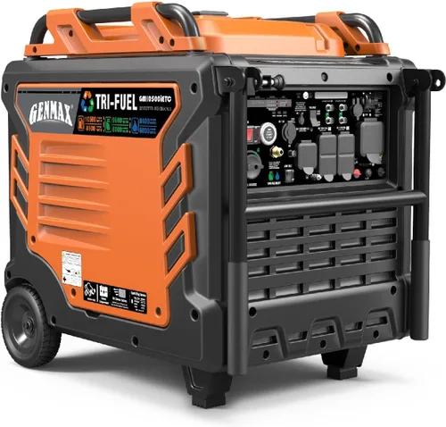 Vista 12 de GENMAX Generador inversor silencioso de 6250 W de tres combustibles (modelo 2026) cuenta con arranque y parada automática de 2 cables, control