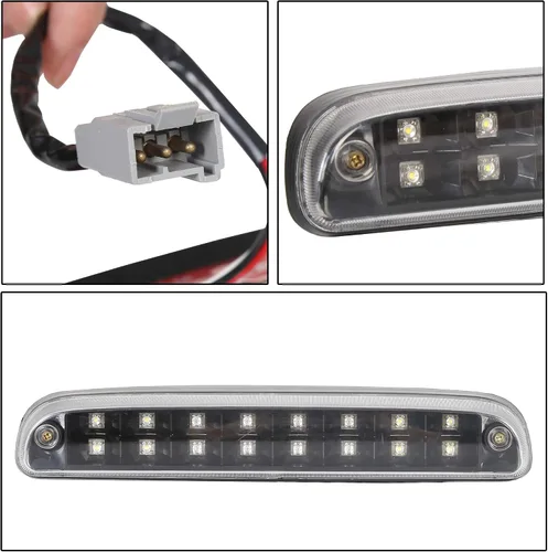 Vista 5 de ECOTRIC Tercera lámpara de carga de luz de freno compatible con Ford F250 F350 F450 F550/1993-2011 Ranger 3ª luz trasera transparente de montaje