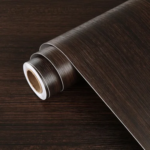 Vista 8 de Wallercity Deed - Papel de contacto de grano de madera marrón para encimeras, papel tapiz de madera para despegar y pegar para baño, cocina, vinilo