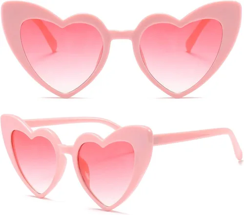 Vista 2 de boqopod Clout Heart Shaped Sunglasses Goggles Vintage Cat Eye Mod Style Retro Kurt Cobain Glasses
