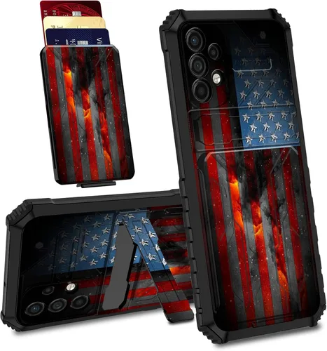 Vista 19 de BVDIKMI Funda para Samsung Galaxy A32 5G con ranura desmontable para tarjetero, soporte híbrido, de doble capa, resistente, a prueba de golpes