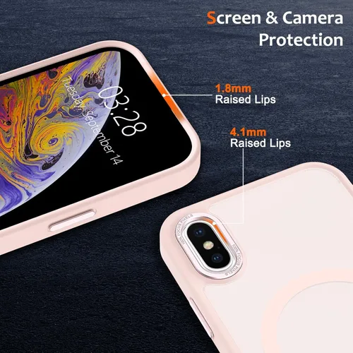 Vista 773 de Anuck - Funda magnética para iPhone 11 compatible con MagSafe, carcasa trasera mate translúcida dura, borde de TPU, delgada, resistente a impactos
