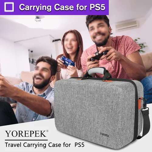 Vista 7 de YOREPEK Hard Shell Carrying Case for PS5, Travel Bag Compatible with Playstation 5 Console Controller, Protective Storage Bag for PS5 Disk Digital
