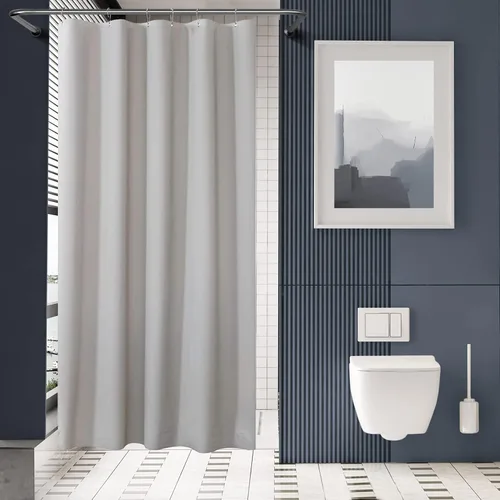 Vista 27 de AmazerBath Cortina de ducha larga de 36 x 84 pulgadas, cortina de ducha transparente de PEVA grueso resistente, cortina estrecha con 2 piedras