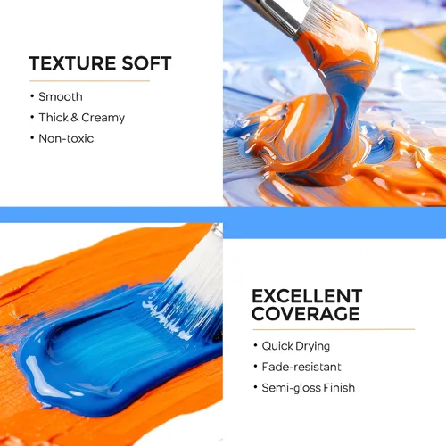 Vista 3 de Nicpro Juego de pintura acrílica de 14 colores (10 onzas/10.1 fl oz), kits de pinturas acrílicas grandes a granel con pigmentos ricos para artistas
