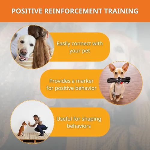 Vista 7 de Clicker de entrenamiento para perros, herramienta de comportamiento de entrenamiento de mascotas con correa de muñeca para perros, gatos