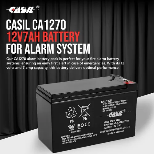 Vista 2 de Casil Batería de repuesto sellada recargable de plomo ácido de 12V 7Ah
