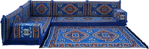 Vista 23 de arabicsofa Juego de Sofá Majlis Árabe de Esquina en Forma de L – Cojín Modular de Piso con Almohadas de Respaldo