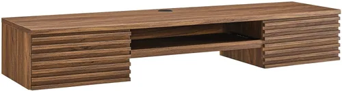 Vista 6 de Modway Render Mid-Century - Escritorio de oficina moderno para montaje en pared, roble