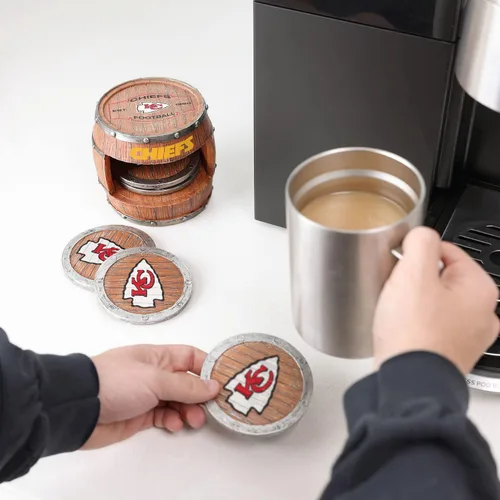 Vista 118 de FOCO NFL Team Logo 5-Pack Barrel Beverage Drink Coaster Set