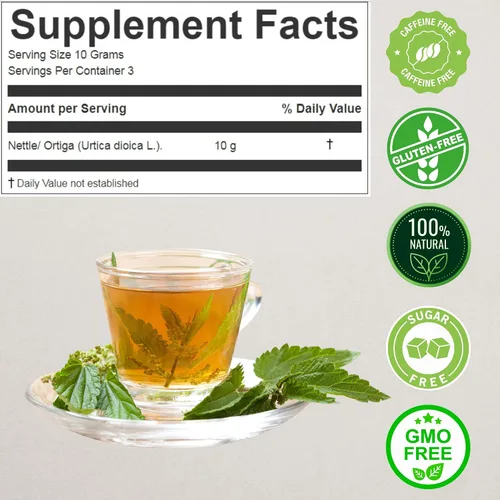 Vista 5 de Hanan Té de ortiga Hierba de hoja suelta 1.06 oz Té de ortiga seco totalmente natural, Te de Ortiga de Perú - Hierbas y suplemento 1.06 oz