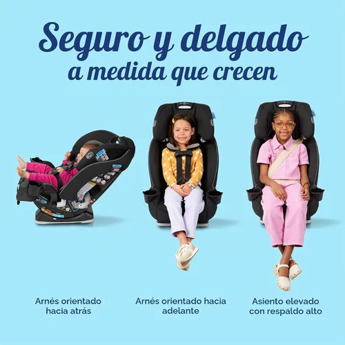 Vista 2 de Asiento de coche convertible 3 en 1 Graco Slimfit Diseño delgado y cómodo que ahorra espacio en su asiento trasero, Darcie
