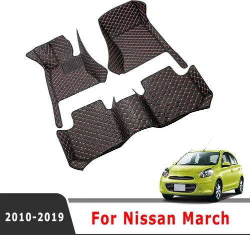 Vista 2 de Alfombrillas de coche LHD para Nissan Marzo 2019 2018 2017 2016 2015 2014 2013 2012 2011 2010 Accesorios de automóvil Alfombras decorativas LHD 3pcs