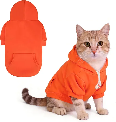 Vista 11 de KOOLTAIL Sudadera básica con capucha para perro, suave y cálida, con agujero para correa y con bolsillo, abrigo de invierno para perros, ropa