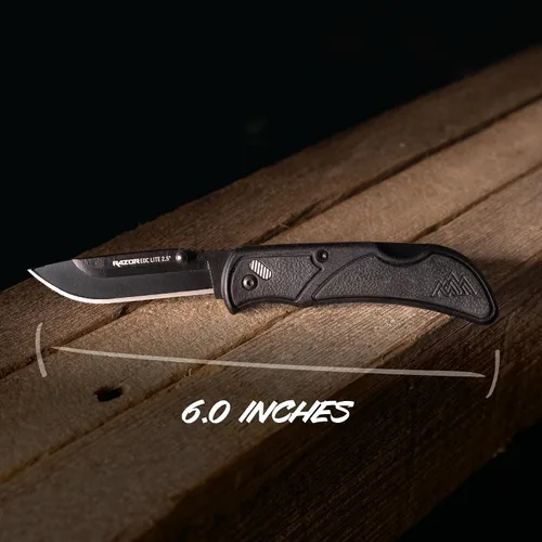 Vista 4 de OUTDOOR EDGE Navaja de bolsillo plegable Razor EDC Lite con clip, cuchillo compacto de hoja reemplazable de 2.5 pulgadas con cuchillas RazorSafe