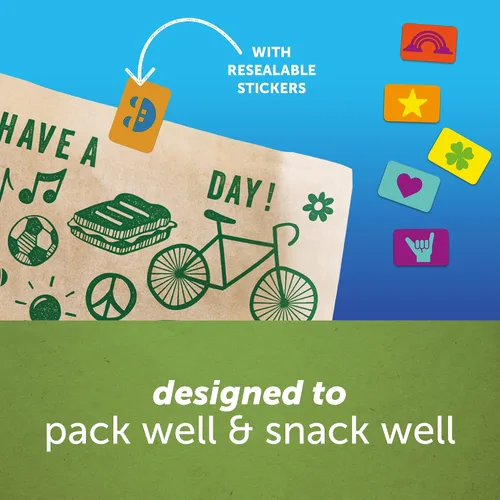 Vista 7 de Bolsas de papel para sándwiches y aperitivos Ziploc, reciclables y sellables con diseños divertidos, 50 bolsas en total