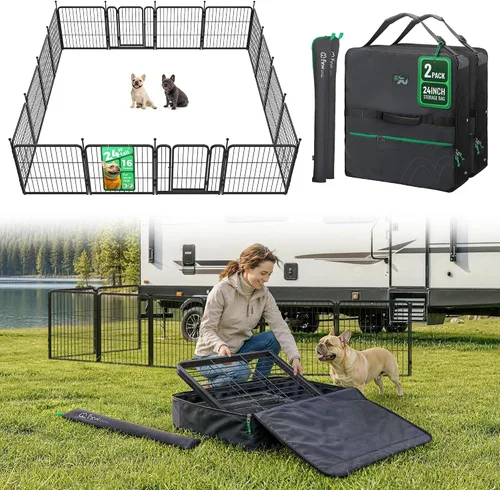Vista 49 de FXW Rollick - Corralito para perros para patio, campamento con casa rodante, patentado, 24 pulgadas, 2 paneles Fácil instalación, resistente