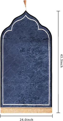 Vista 3 de Alfombra de oración musulmana, alfombra islámica para oraciones musulmanas, gran regalo de Ramadán para hombres musulmanes, mujeres, alfombra