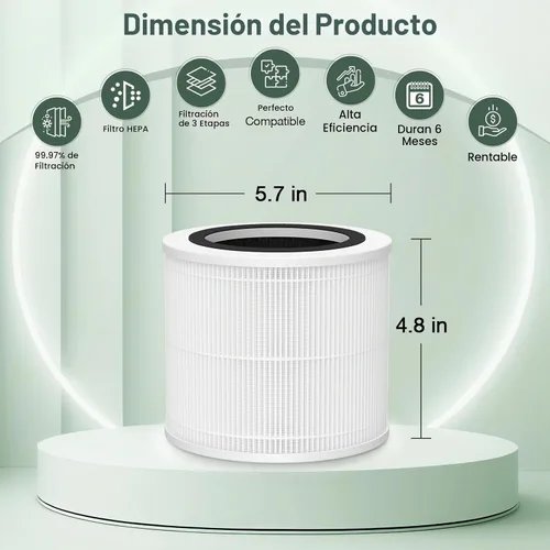 Vista 10 de AP100 AP102 Filtro de repuesto compatible con AromaRoom AP100/AP102 AP100/AP102-Blanco